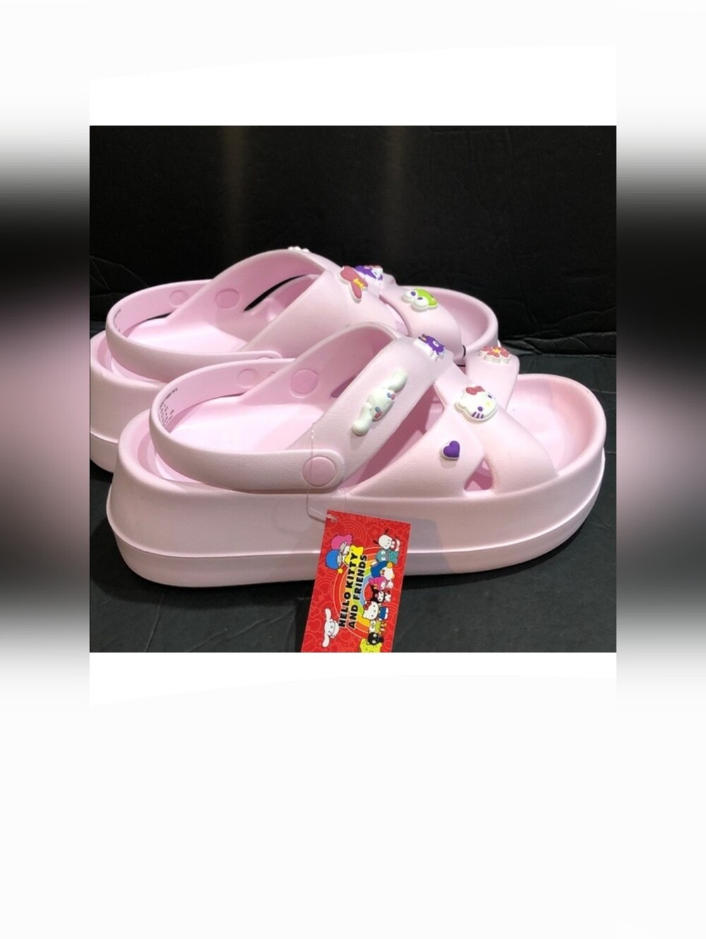 Hello Kitty & Friends pink Criss-Cross Strap Platform Sandals size 10 brand new